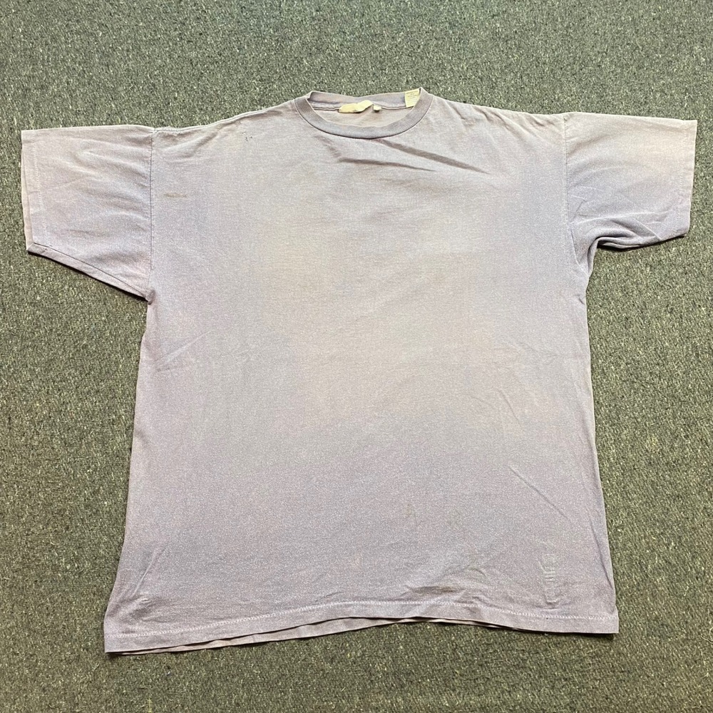 Britches Great Outdoors TShirt Sz L Mens Purple Grunge Faded Made in USA Vintage